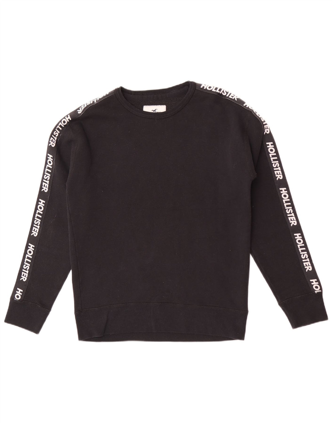 Męski sweter z grafiką Hollister, mały, czarny, z blokami kolorów