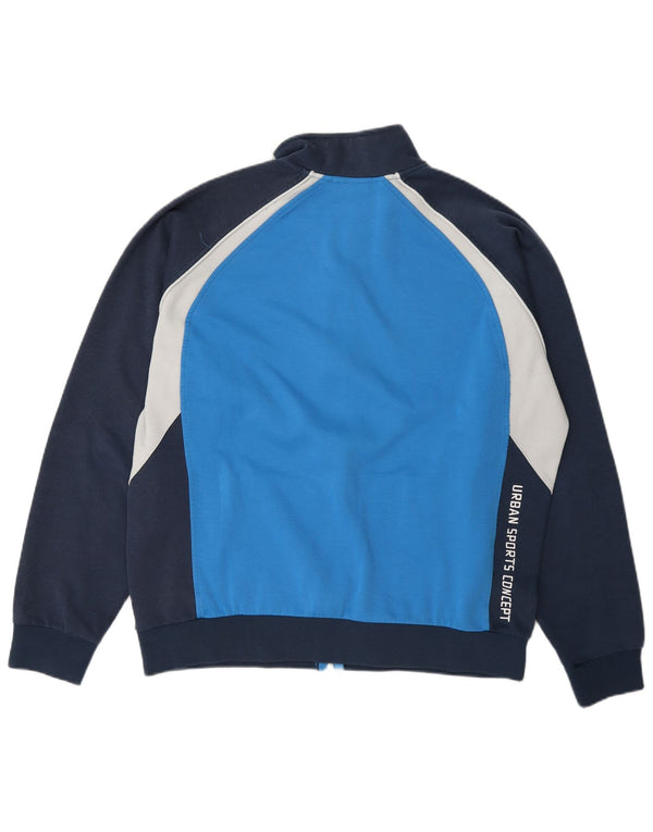 Męska kurtka dresowa Asics z grafiką, 2XL, niebieska bawełna z blokami kolorów