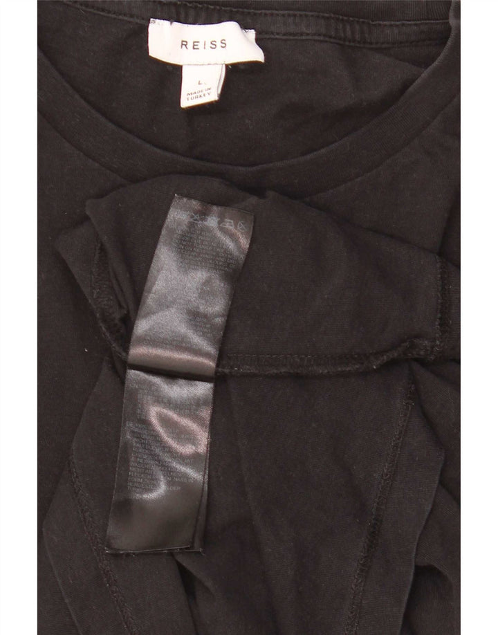 T-shirt męski Reiss, duży, czarny, bawełniany