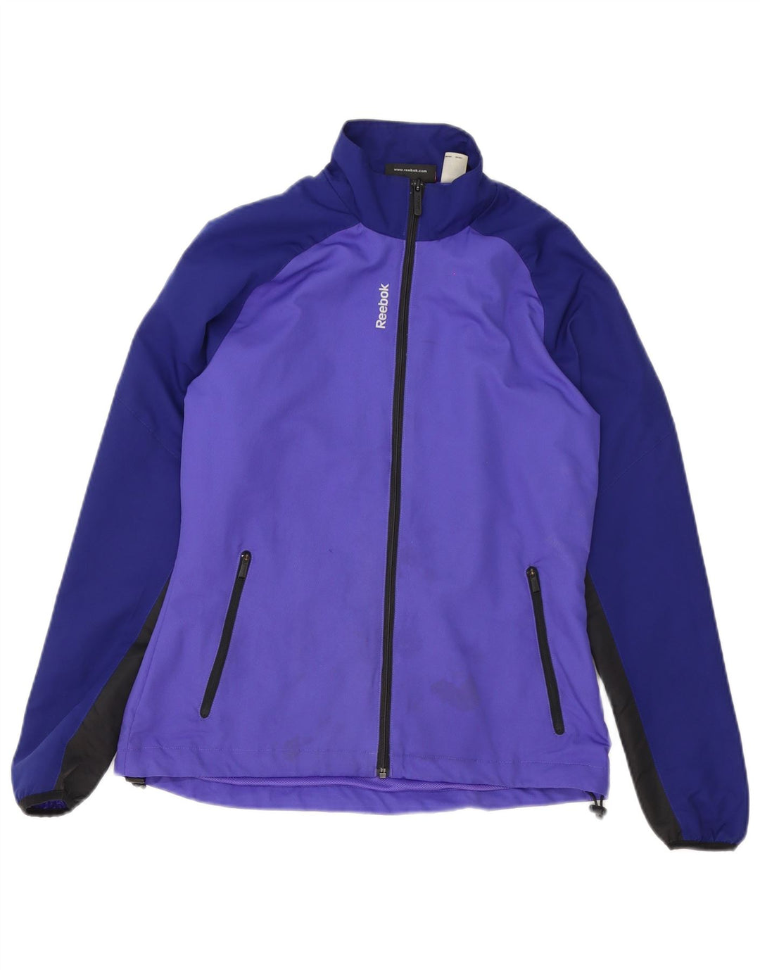 Damska kurtka dresowa Reebok Oversized UK 10, mała, fioletowa, z blokami kolorów