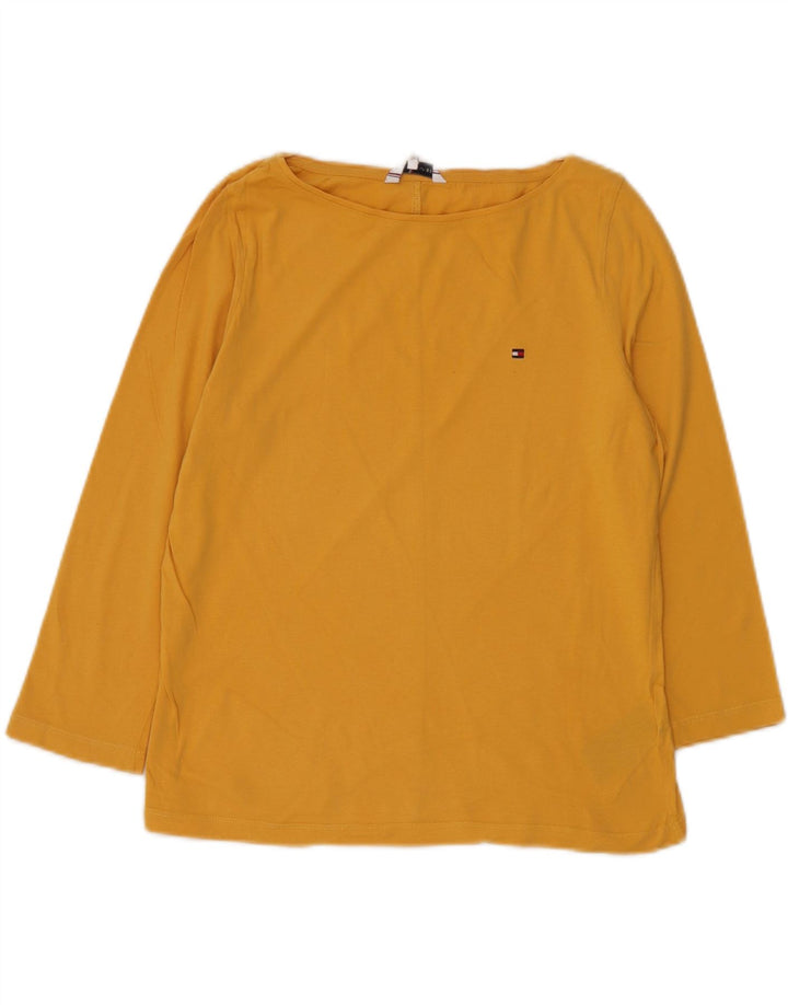 Damski top Tommy Hilfiger z rękawem 3/4, UK 14, średni żółty bawełniany