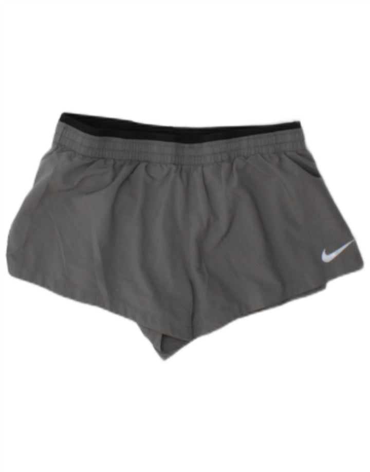 Damskie spodenki sportowe Nike Dri Fit UK 10, małe, szare, poliestrowe