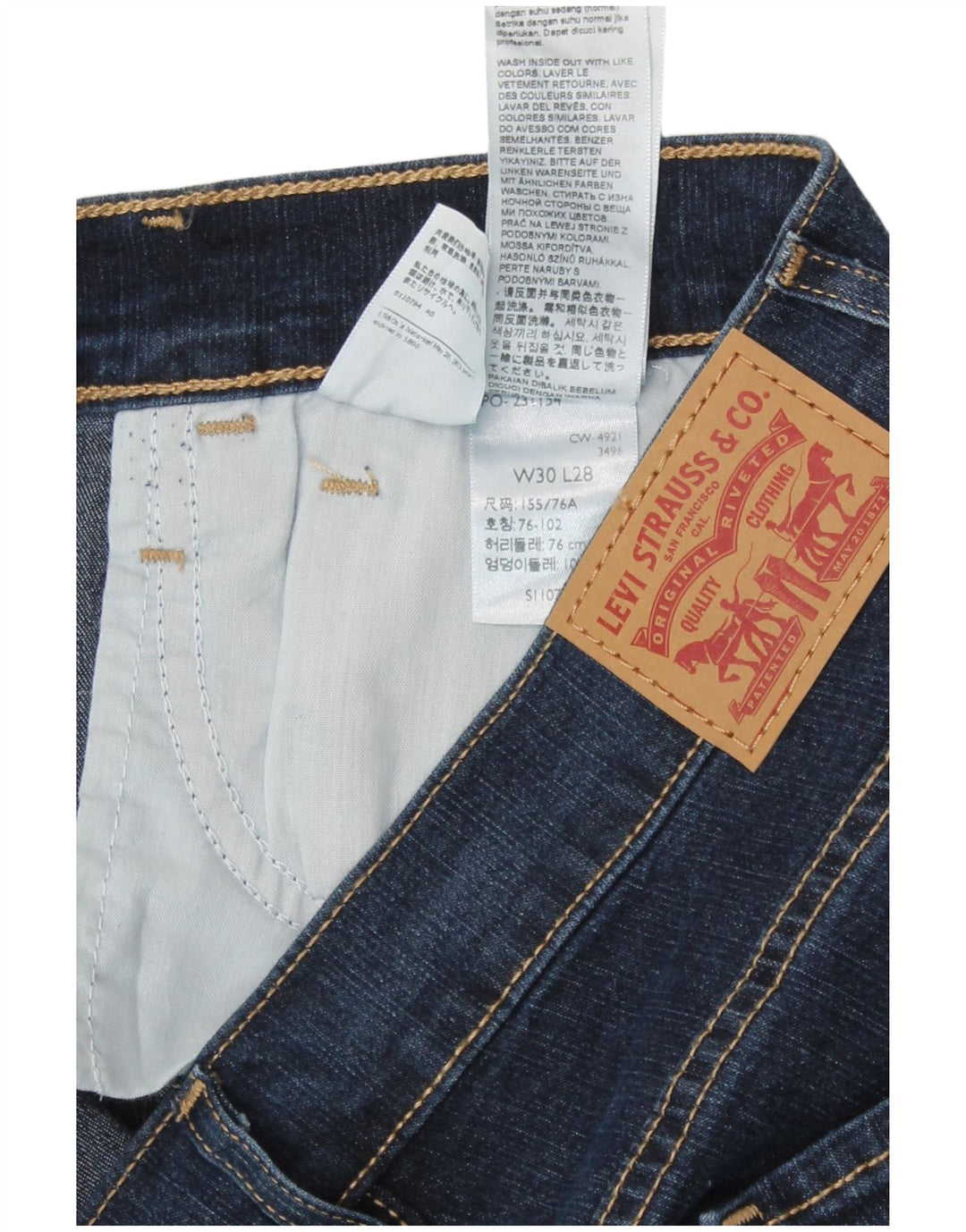 Damskie jeansy Levi's Skinny W30 L28 Niebieskie bawełniane