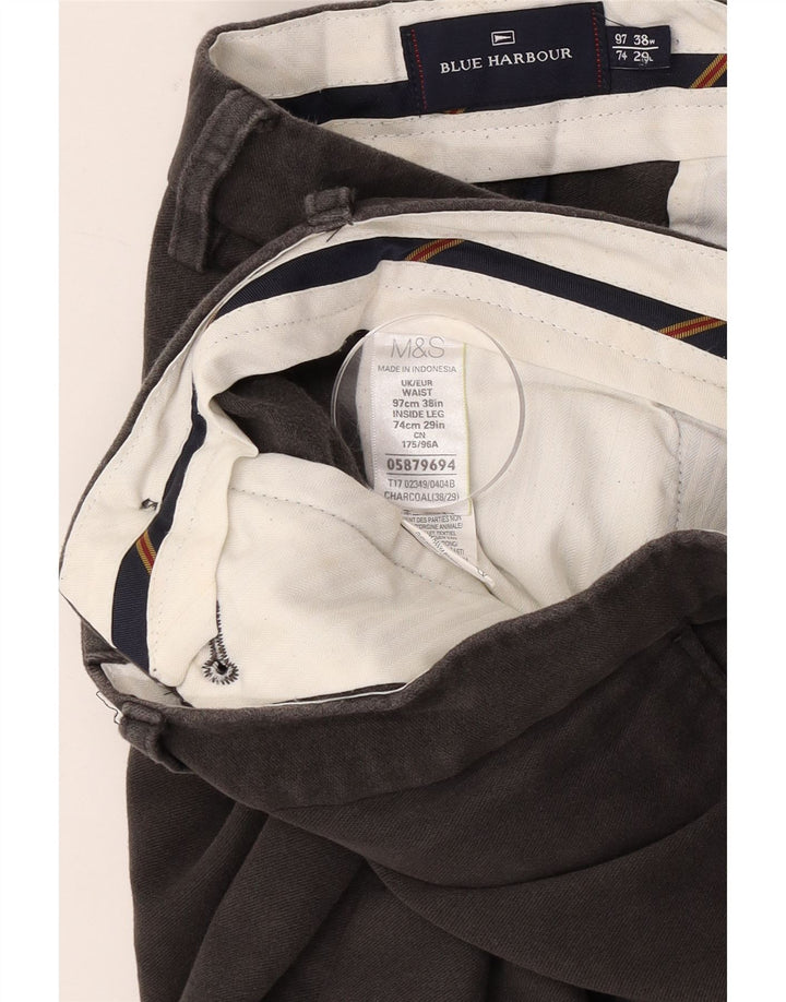 Męskie spodnie Chino Marks & Spencer Blue Harbor Straight W38 L29 Szare