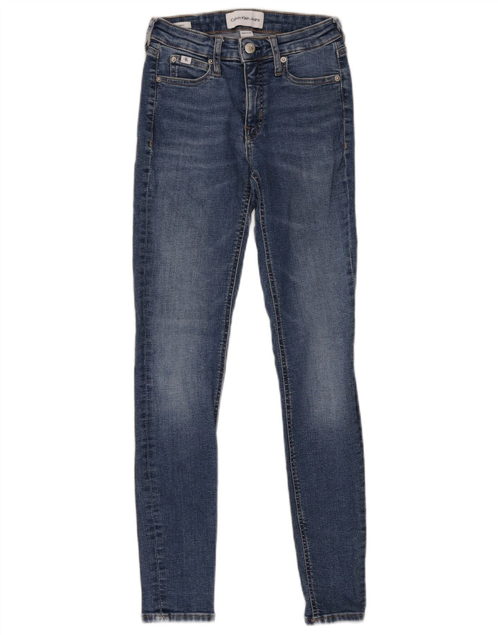 Damskie jeansy Skinny Calvin Klein W25 L30 Niebieskie