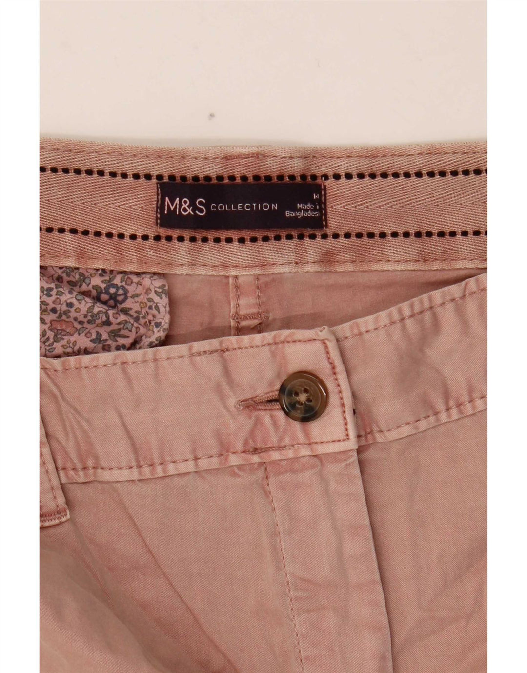 Marks & Spencer Damskie spodenki Chino UK 14, duże, W34, różowe