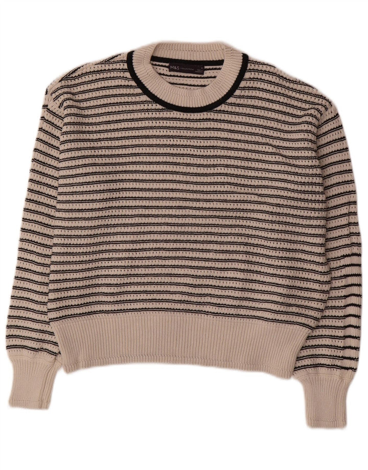 Marks & Spencer Damski sweter z wycięciem pod szyją, UK 14, średni złamanej bieli