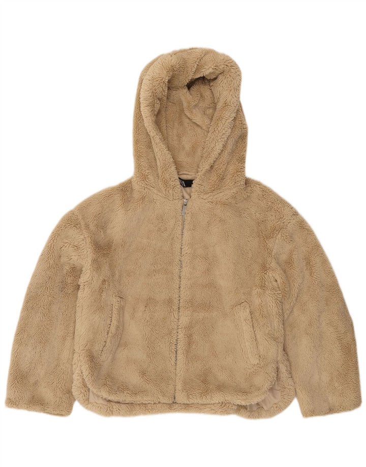 Damska kurtka polarowa typu oversize z kapturem i misiem Zara UK 10 Small Beige