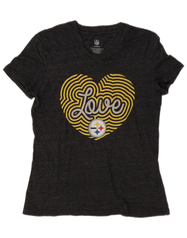 Damska koszulka NFL Steelers Graphic Top UK 14, duży, szary poliester
