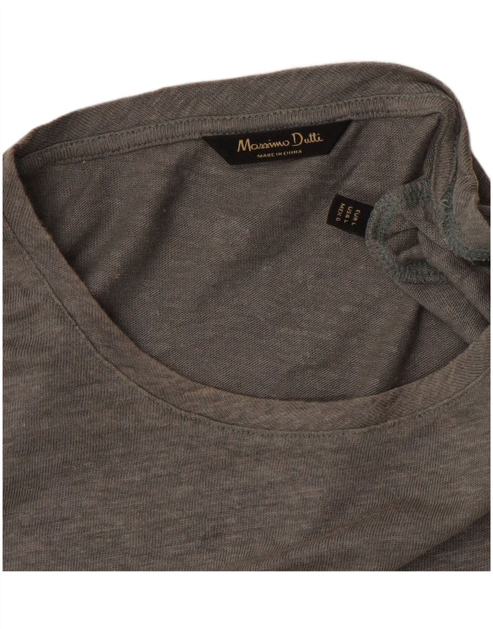 Męski T-shirt Massimo Dutti, duży, szary