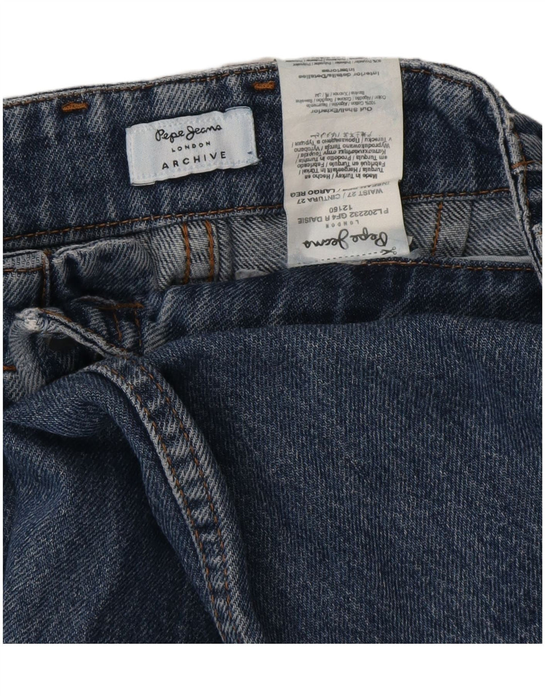 PEPE JEANS Damskie zwężane dżinsy W27 L27 Niebieskie bawełniane