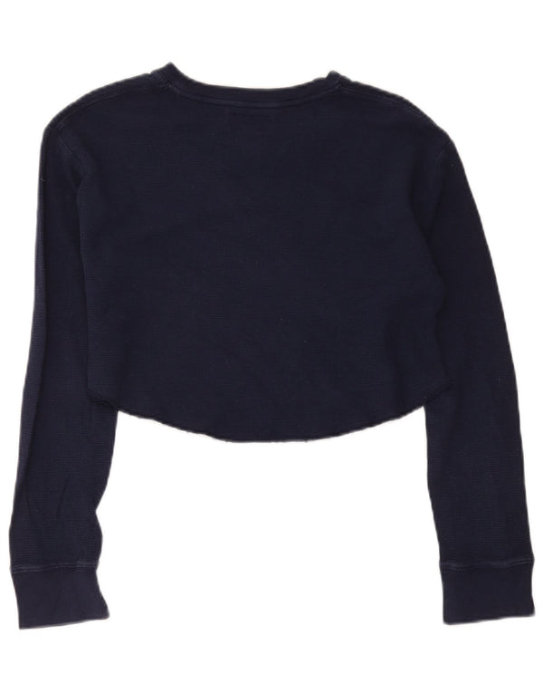 Polo Ralph Lauren Damski krótki top z długim rękawem, UK 18 XL, granatowy, bawełniany