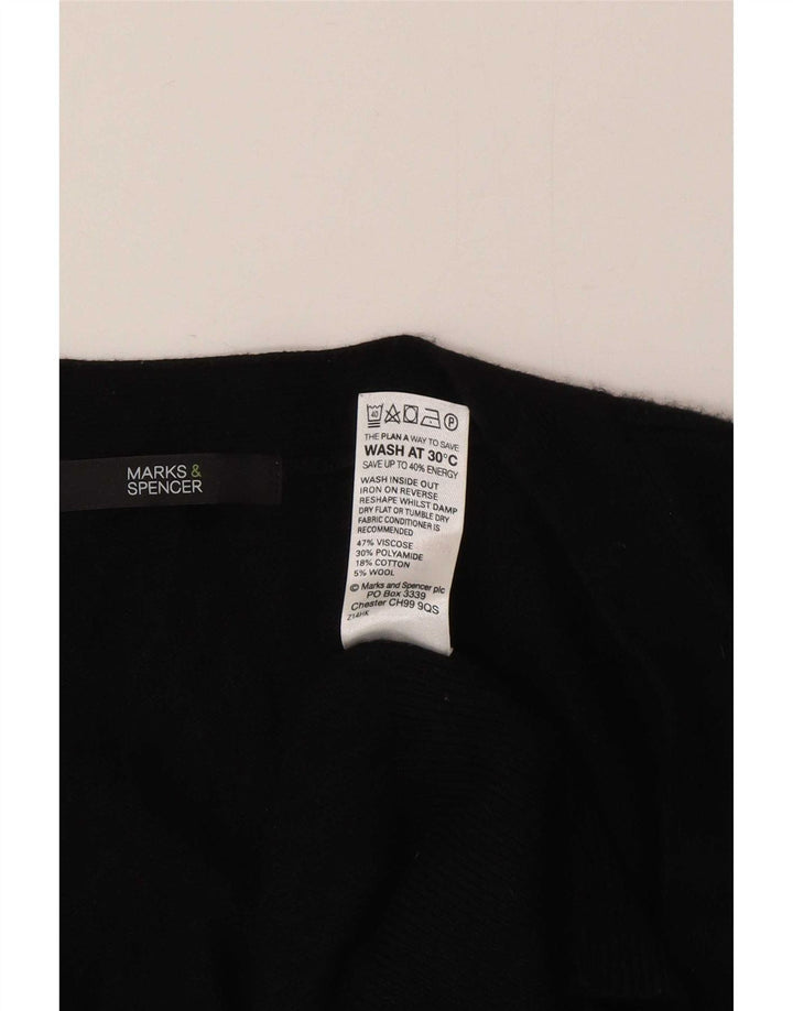 Marks & Spencer Damski sweter o przedłużonym fasonie, UK 12, średni czarny wiskoza