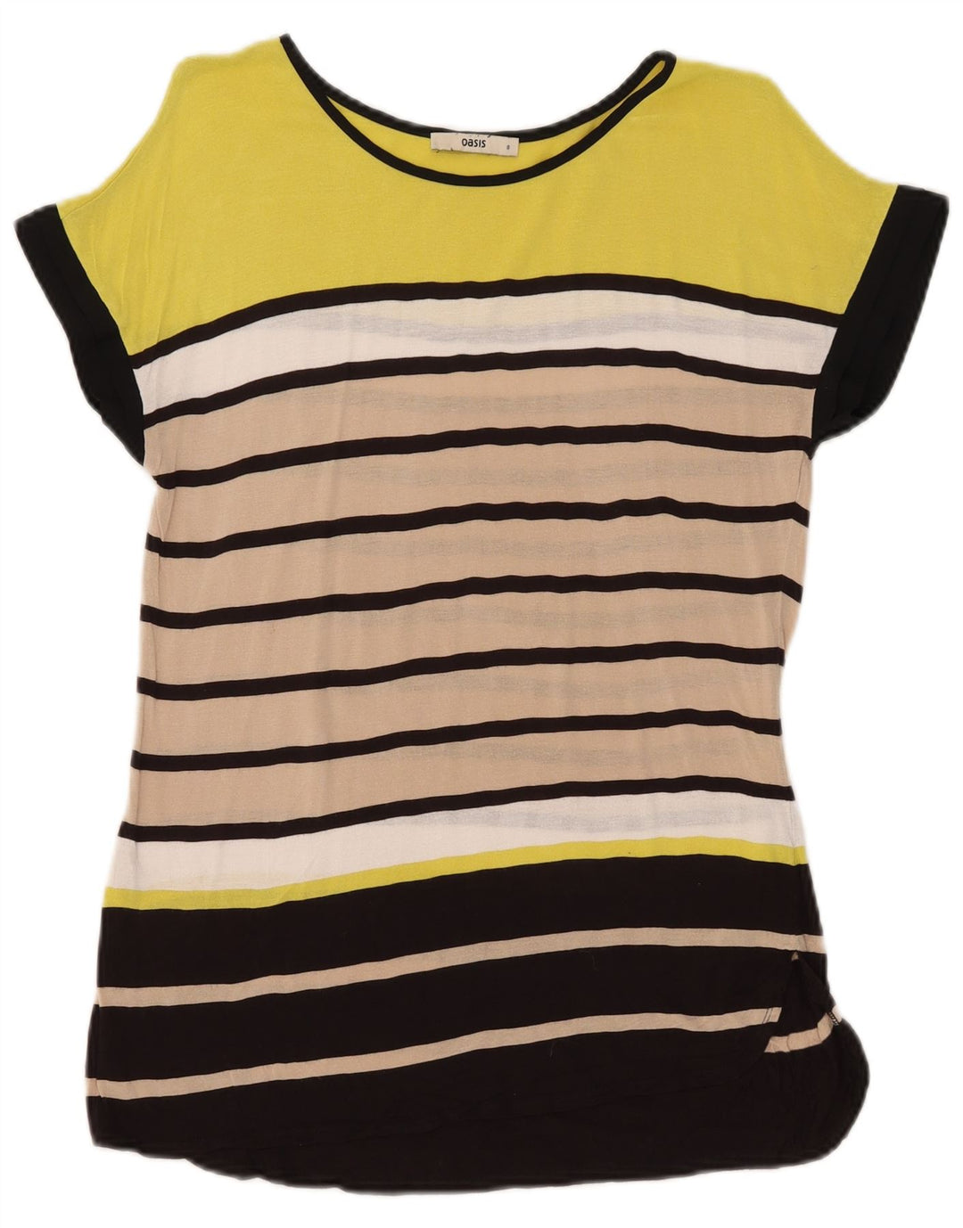 T-shirt damski Oasis Top UK 10 w małe, wielokolorowe paski