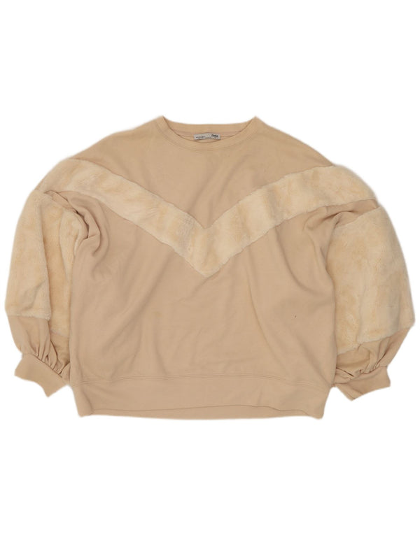 Damska bluza oversize Zara Crop UK 10, mała w kolorze złamanej bieli