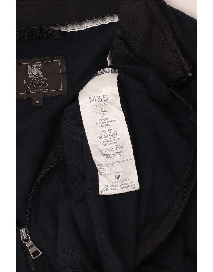 Męska kurtka polarowa Marks & Spencer UK 42 XL, granatowa, poliestrowa