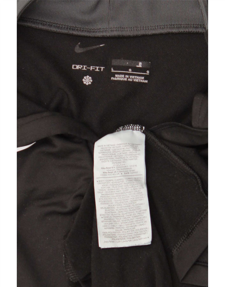 Męski dres Nike Dri Fit z zamkiem błyskawicznym i dużym czarnym poliestrem