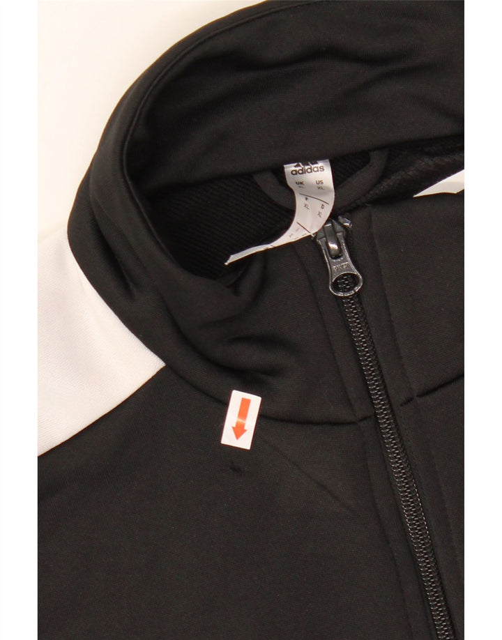 Męska kurtka dresowa ADIDAS XL, czarny, poliester z blokami kolorów