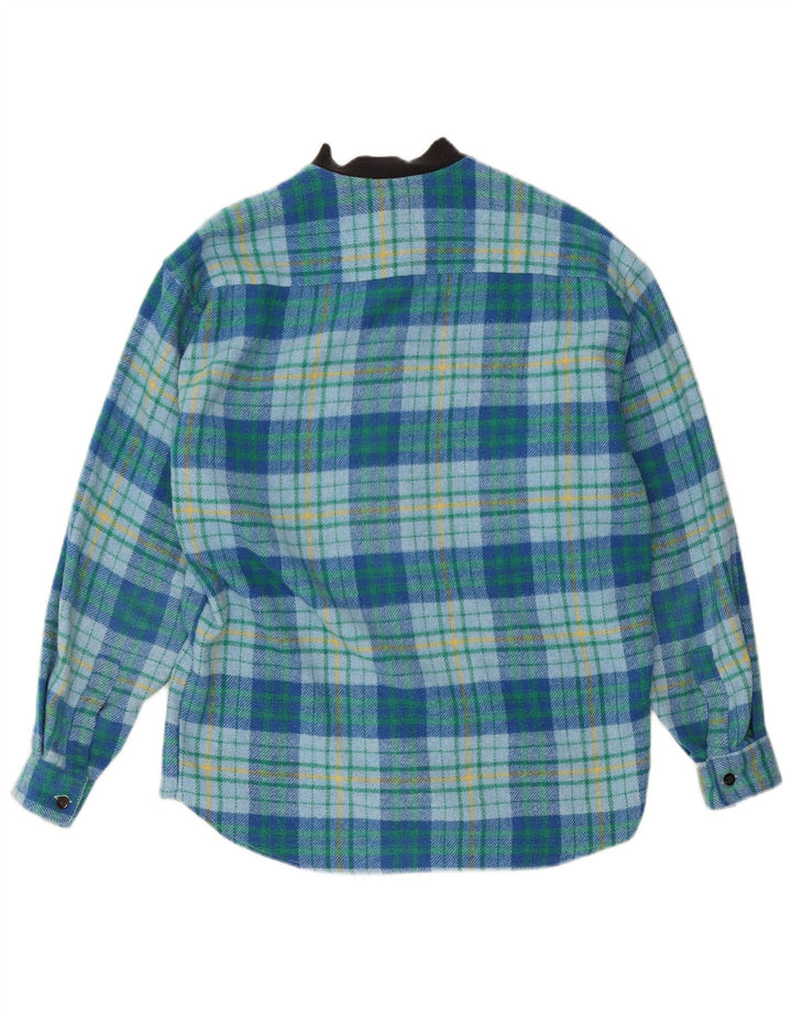 Męska koszula flanelowa Mac Fashion, wełniana w średnią niebieską kratkę
