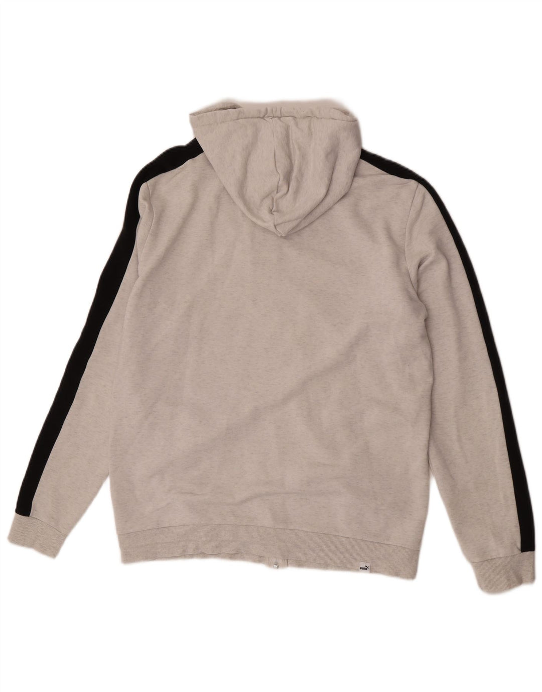 Męski sweter Puma z grafiką i zamkiem błyskawicznym, średnioszary, bawełniany z blokami kolorów