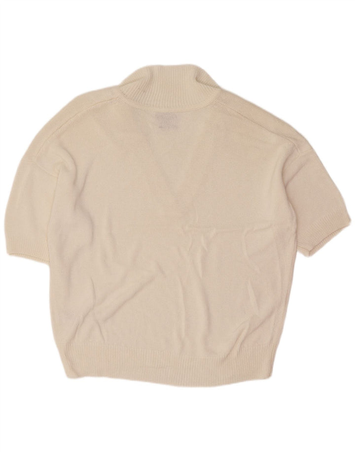 Damski sweter polo Massimo Dutti UK 16, duży, biały
