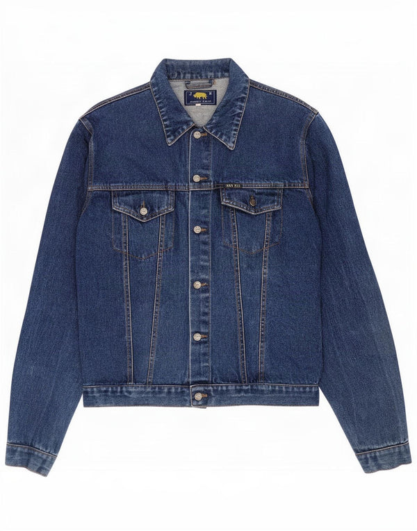 Vintage Mens Denim Jacket UK 38 Medium Navy Blue Cotton