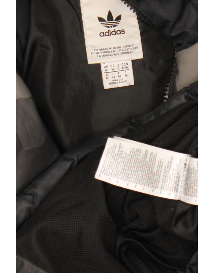 Męska wyściełana kurtka z kapturem Adidas Graphic UK 38 Średni szary kamuflaż