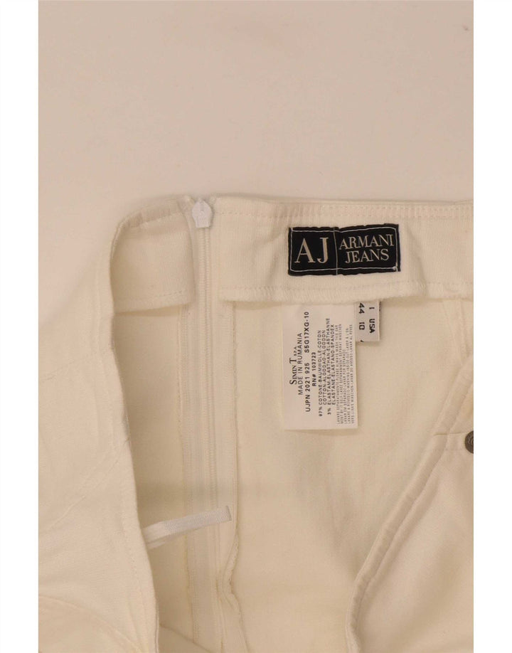 Damska spódnica ołówkowa Armani IT 44 Medium W30 Biała bawełna