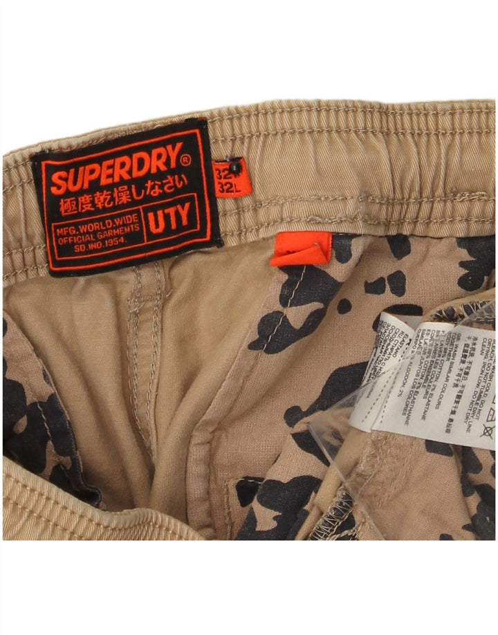 Męskie proste spodnie cargo SUPERDRY W32 L29 Beżowa bawełna