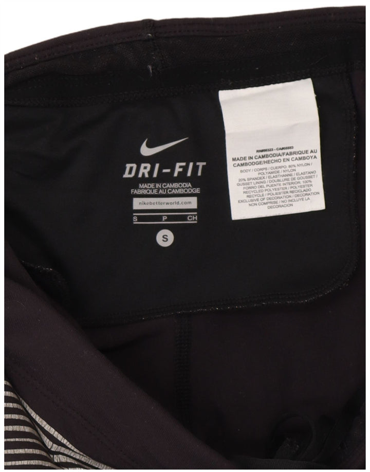Damskie legginsy NIKE Dri Fit UK 8, małe, szare nylonowe prążki