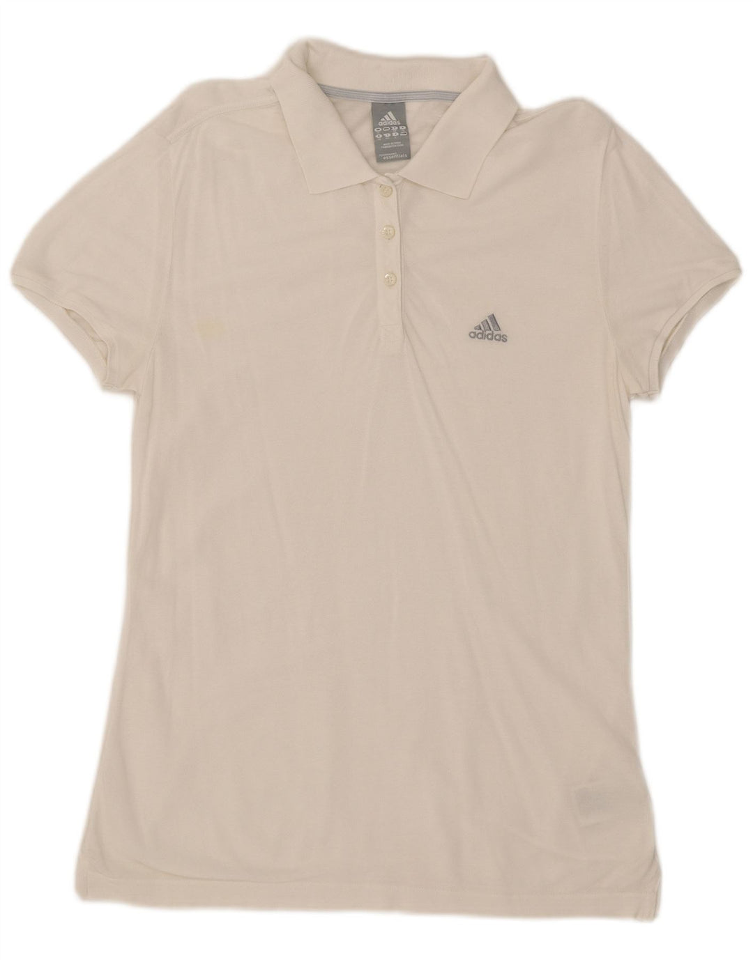 Damska koszulka polo Adidas UK 12 Średnia biała bawełna