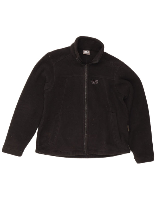Damska kurtka polarowa Jack Wolfskin z podszewką UK 14, duża, czarna, poliester