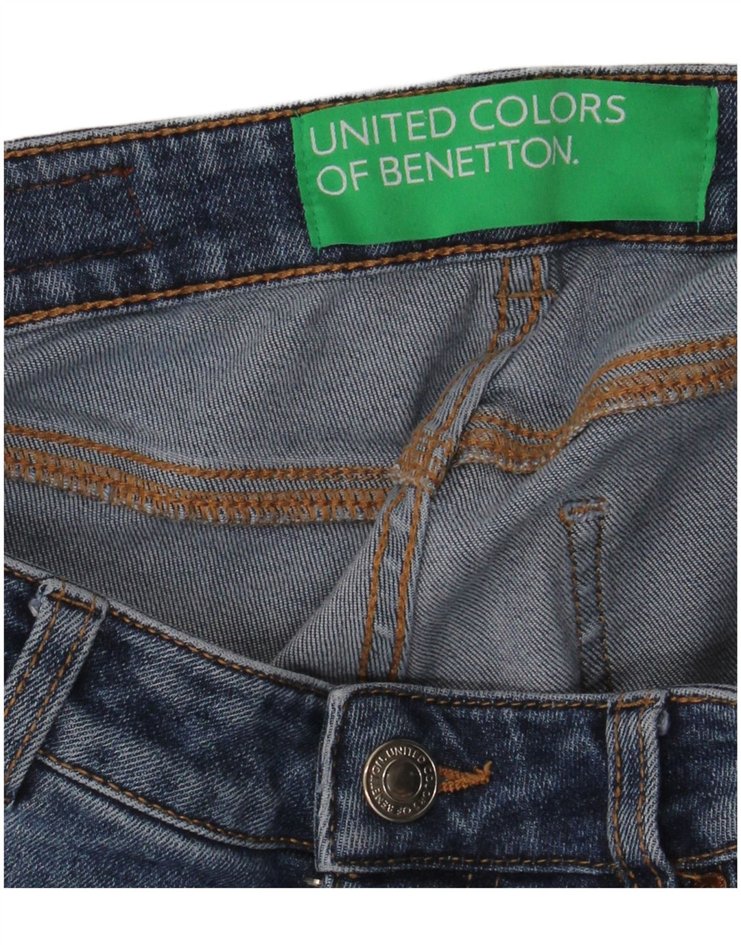 Damskie jeansy Benetton Straight W30 L32 Niebieskie