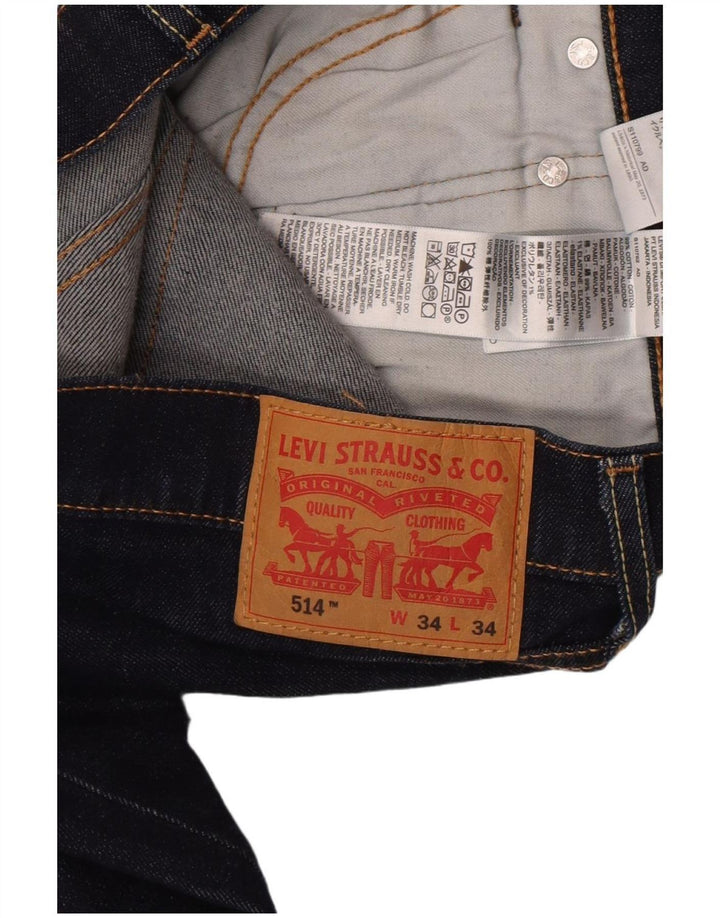 Męskie dżinsy Levi's 514 Straight W34 L34 Granatowa bawełna