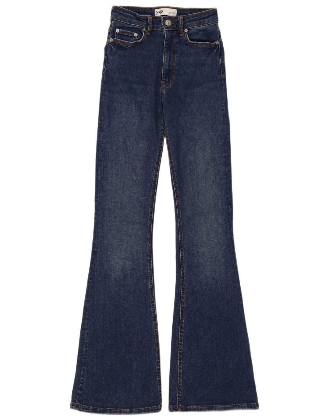 Damskie jeansy rozkloszowane Zara EU 34 2XS W24 L32 Niebieskie
