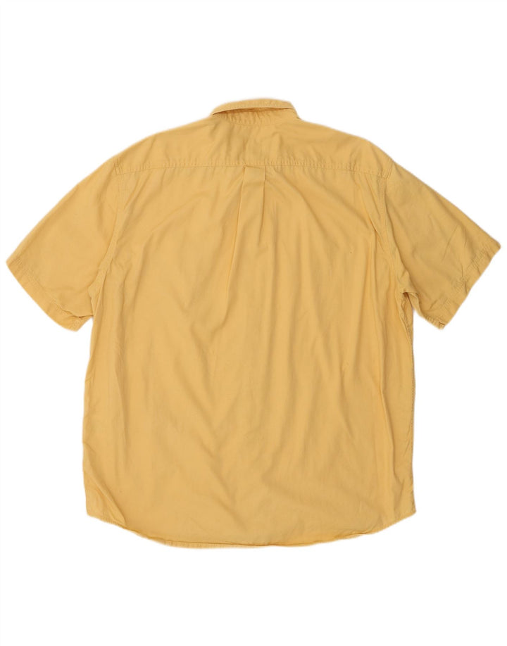 Męska koszula z krótkim rękawem Eddie Bauer, duża, żółta, bawełniana