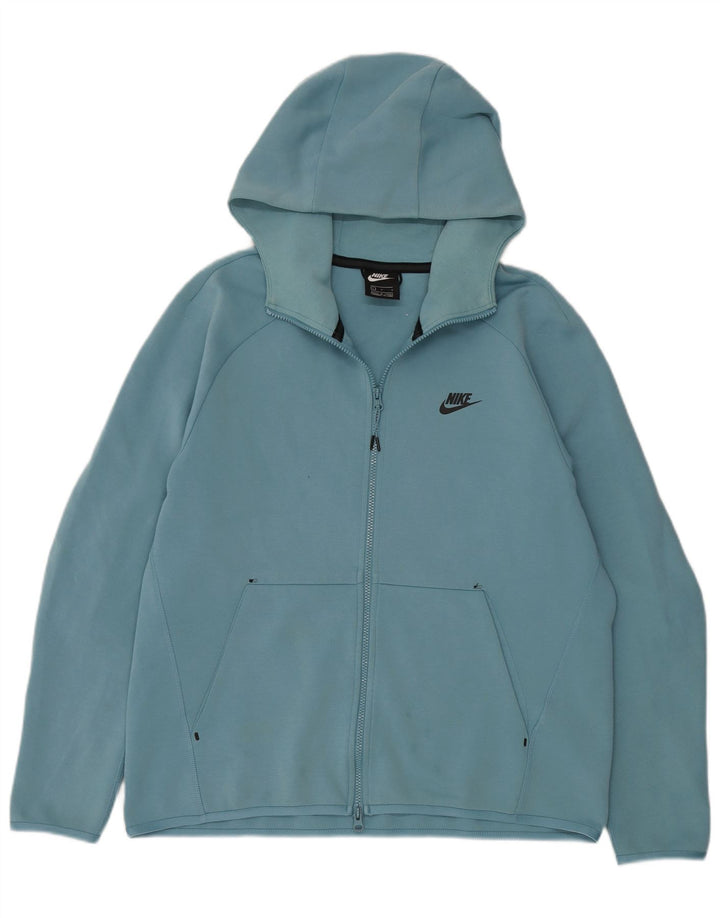 Męski sweter z kapturem i zamkiem błyskawicznym Nike, duży, niebieski, bawełniany
