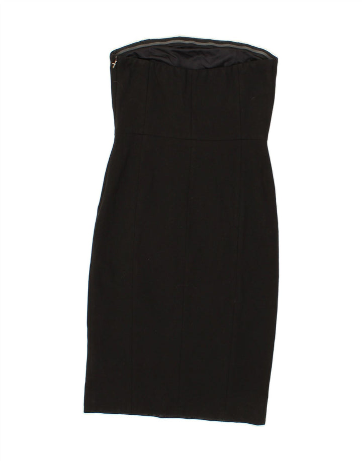 TRUSSARDI Womens Off Shoulder Dress IT 42 Medium Black Colourblock Viscose Vintage Trussardi and Second-Hand Trussardi from Messina Hembry 