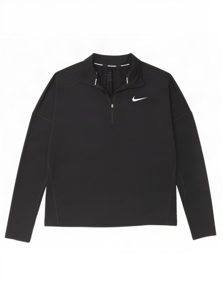 Damski dres Nike Dri Fit z zamkiem błyskawicznym na szyi, UK 14, średni czarny