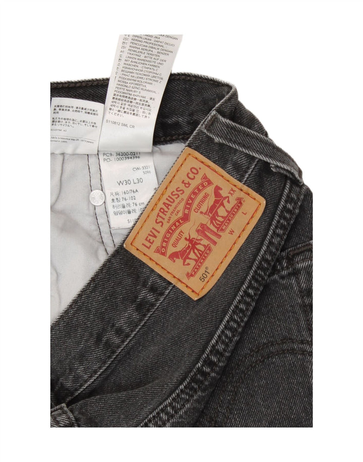 Damskie jeansy Levi's 501 Straight W30 L30 Szara bawełna