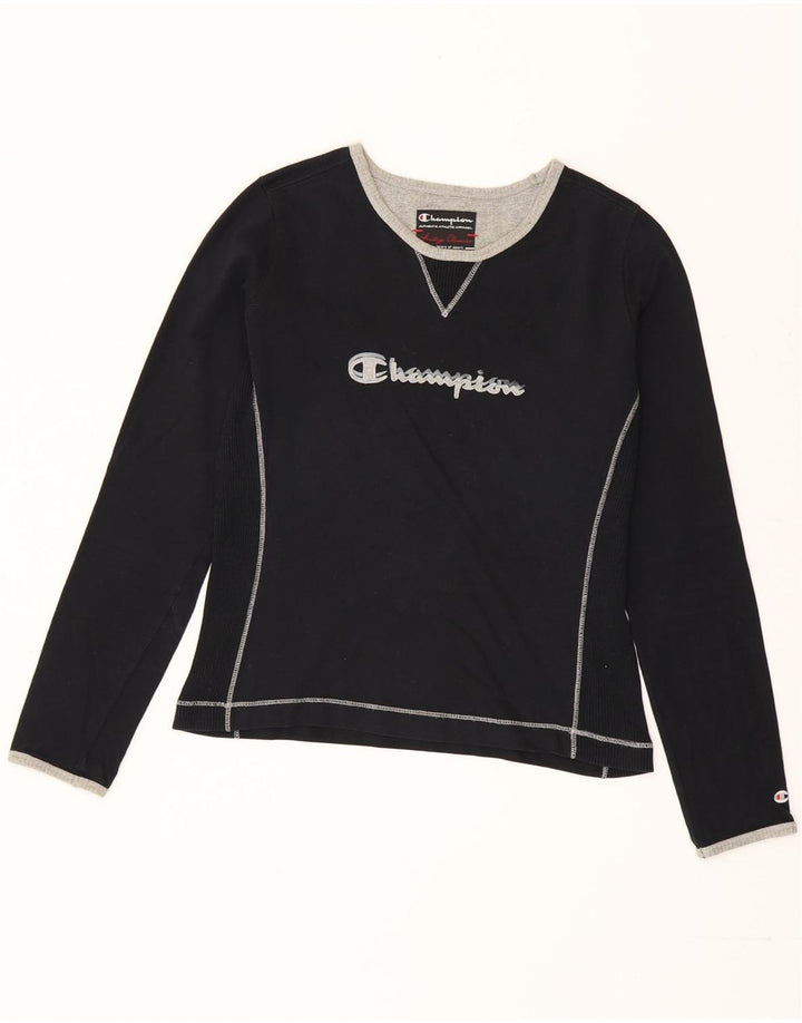 Koszulka Champion Womens Heritage Classics Graphic Top z długim rękawem UK 10 Small Black
