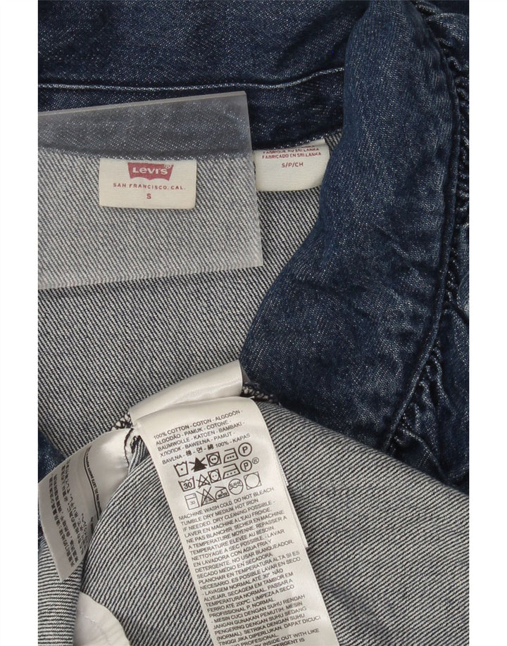 Damska sukienka dżinsowa z długim rękawem LEVI'S UK 10, mała, niebieska bawełna