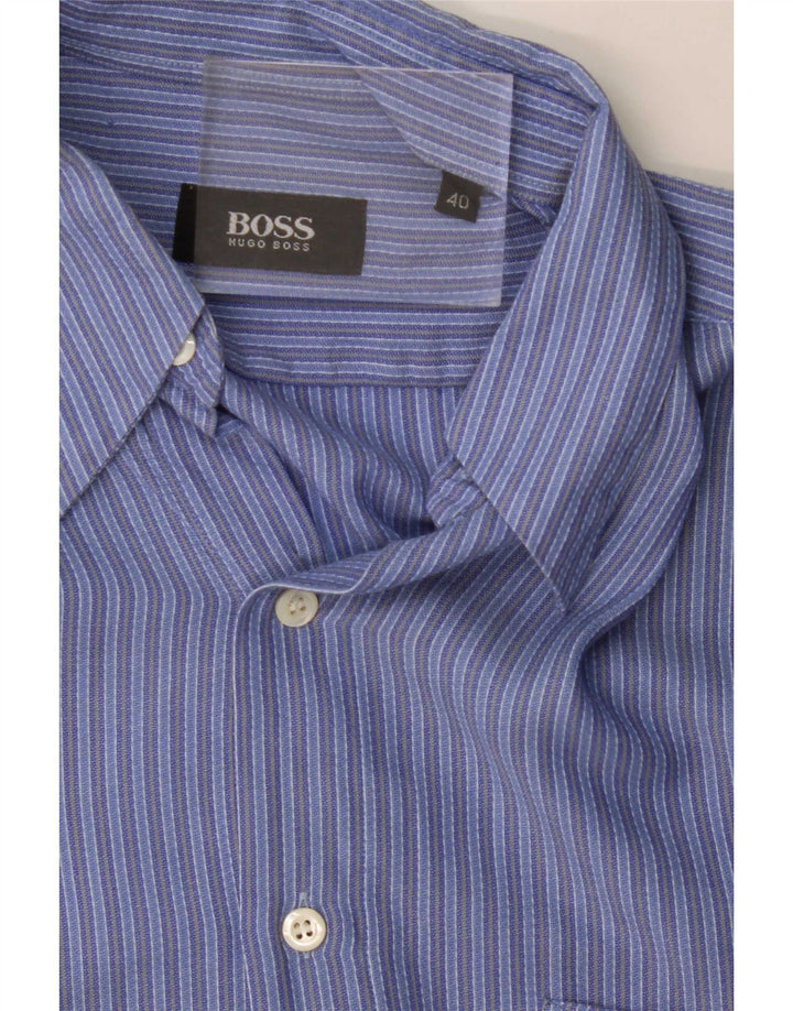 Koszula męska Hugo Boss rozmiar 40, bawełniana, klasyczna, w średnie niebieskie paski
