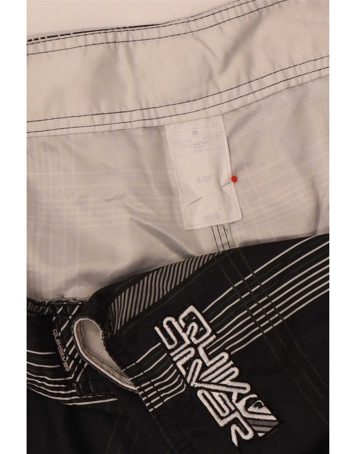Męskie spodenki kąpielowe Quiksilver, poliester w czarną kratkę