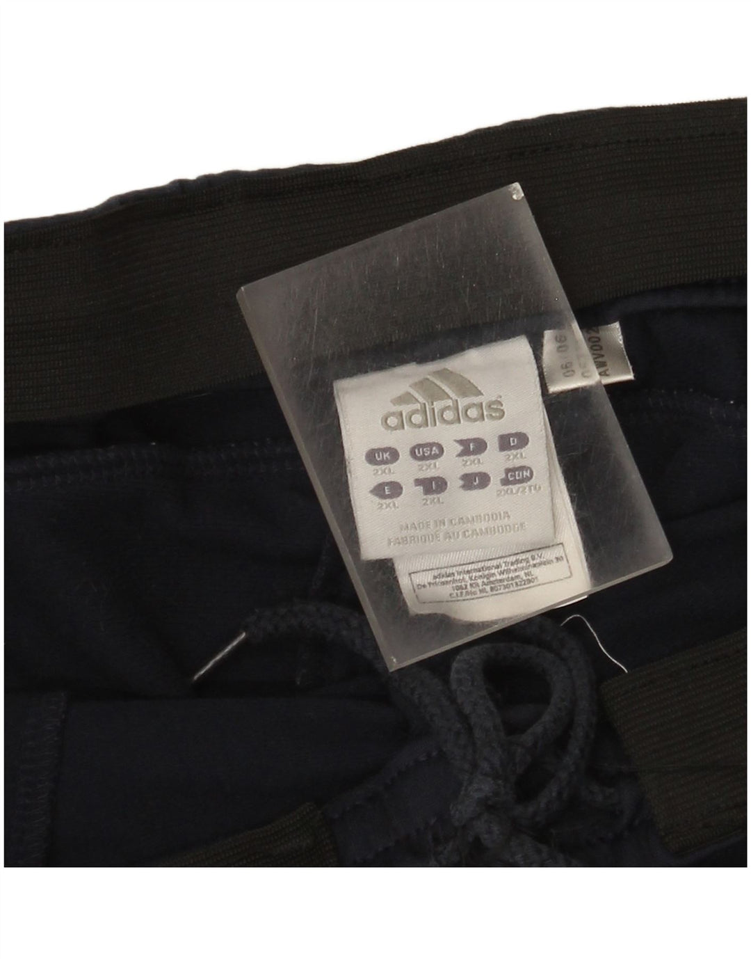 Męskie spodnie dresowe Adidas 2XL granatowe, poliestrowe