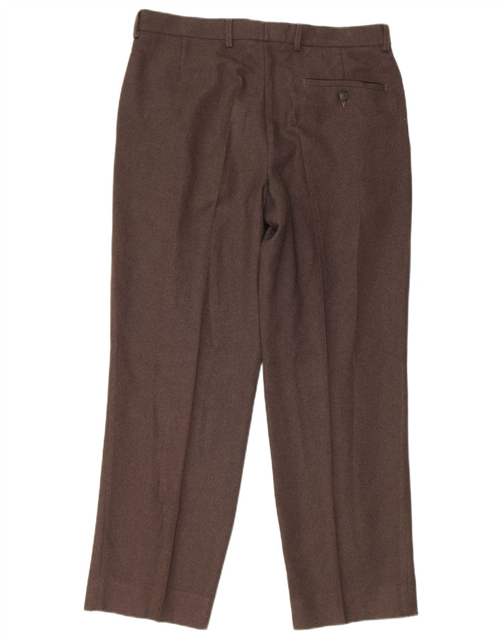 Męskie proste spodnie chino Marks & Spencer W34 L29 Brązowy poliester