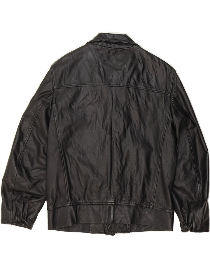 VINTAGE Boys Leather Jacket 11-12 Years Black Vintage Vintage and Second-Hand Vintage from Messina Hembry 