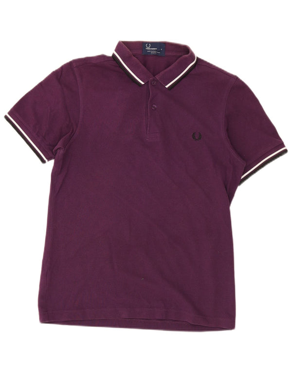 Męska koszulka polo Fred Perry Slim Fit, mała, fioletowa, bawełniana