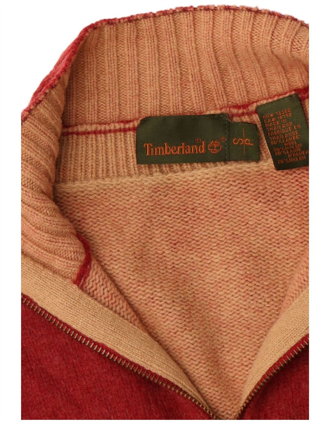 Sweter męski Timberland, mały, czerwony, z owczej wełny