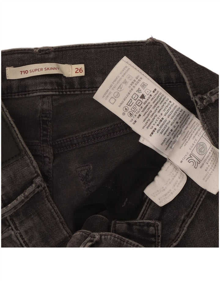 Damskie jeansy LEVI'S 710 Super Skinny W26 L29 Szara bawełna